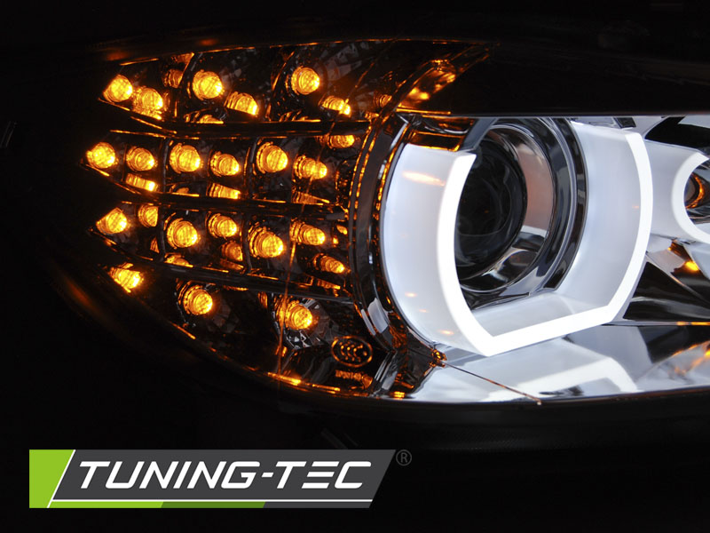 Headlights BMW E90 E91 LCI 09-11 AFS 3D Angel Eyes Chrome – náhľad 2