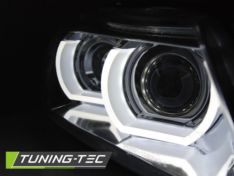 Headlights BMW E90 E91 LCI 09-11 AFS 3D Angel Eyes Chrome – náhľad 4