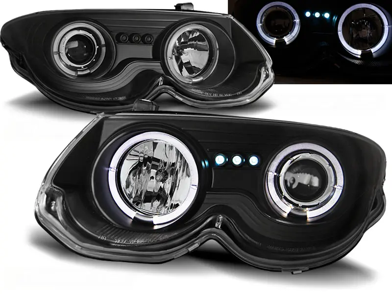 Headlights Chrysler 300 M 99-04 Angel Eyes Black