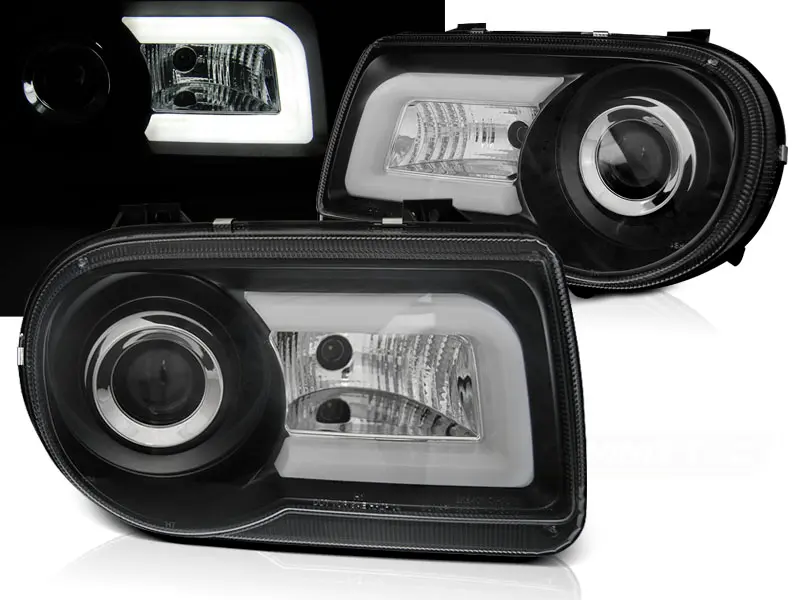 Predné svetlá Chrysler 300C 05-10 Tube Light Black