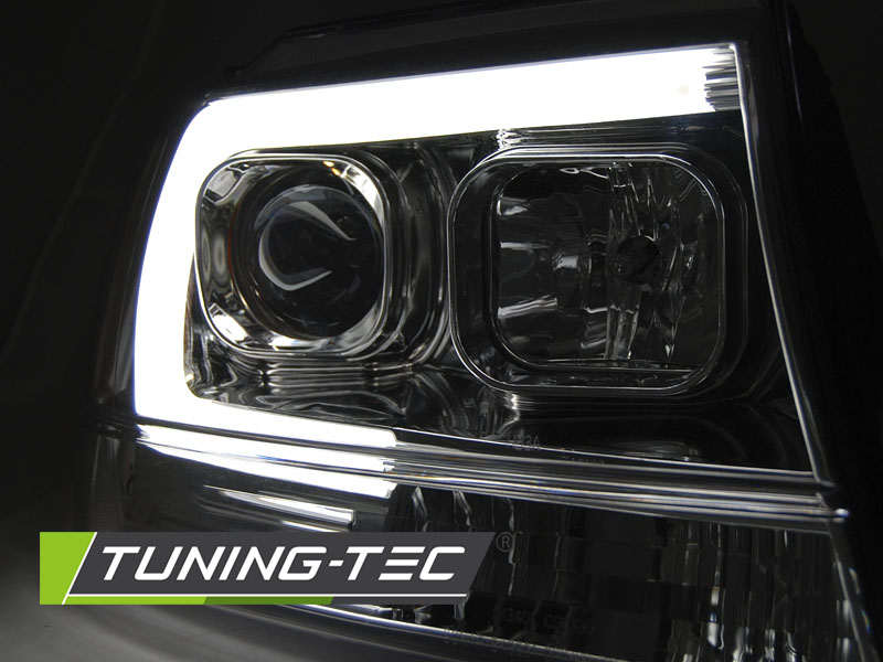 Headlights Jeep Grand Cherokee WJ 99-05 Tube Light Chrome – náhľad 3