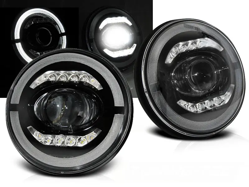 Headlights Jeep Wrangler TJ LJ JK 96-18 Full LED Black