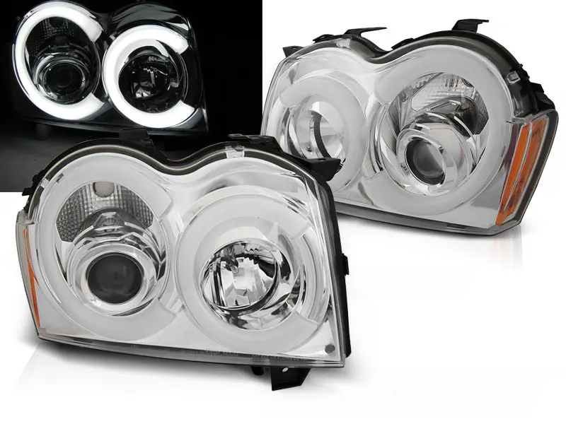 Headlights Jeep Grand Cherokee 05-08 Tube Light Chrome