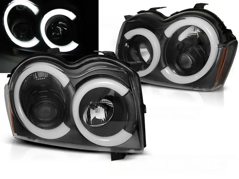 Headlights Jeep Grand Cherokee 05-08 Tube Light Black