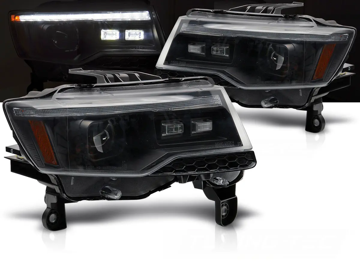 Headlights Jeep Grand Cherokee WK2 14-21 Xenon Tube Light Black