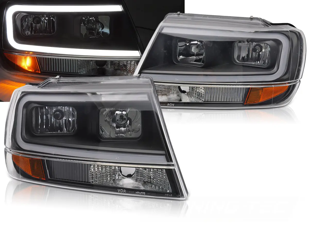 Headlights Jeep Grand Cherokee 99-05 Tube Light Black