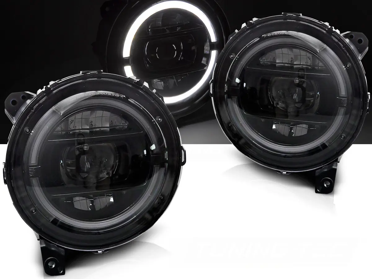 Headlights Jeep Wrangler JL 18-23 Full LED Black