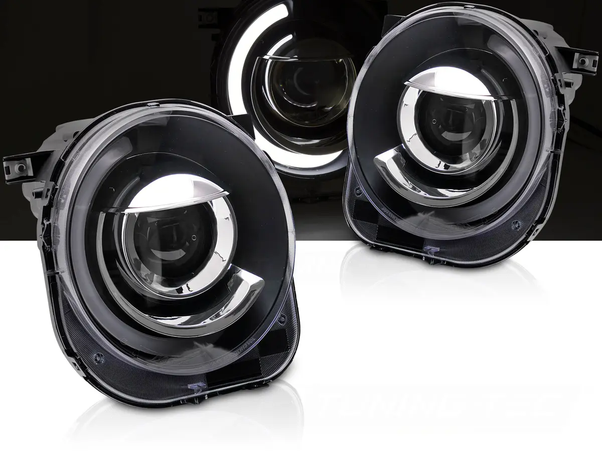 Headlights Jeep Renegade 14- Tube Light Black