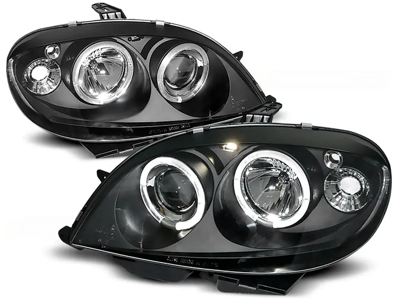 Headlights Citroën Saxo 2 Angel Eyes Black