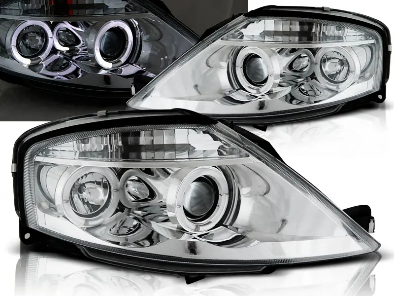 Headlights Citroën C3 02-09 Angel Eyes Chrome