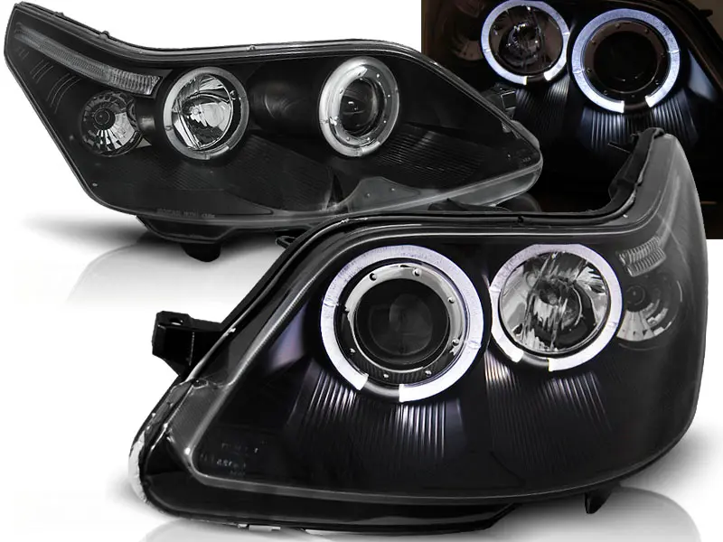 Headlights Citroën C4 04-10 Angel Eyes Black