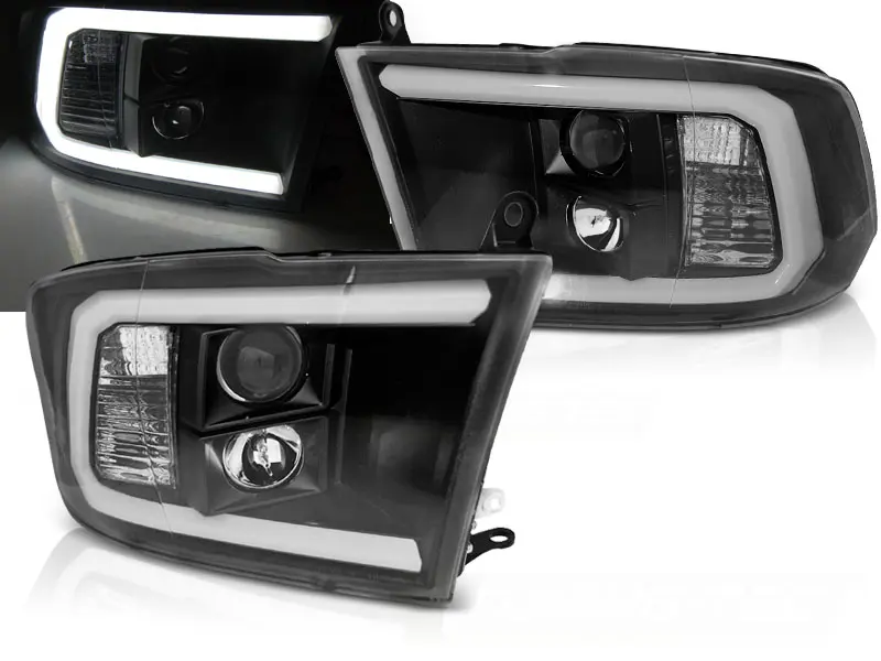 Headlights Dodge Ram 09-18 Tube Light Black