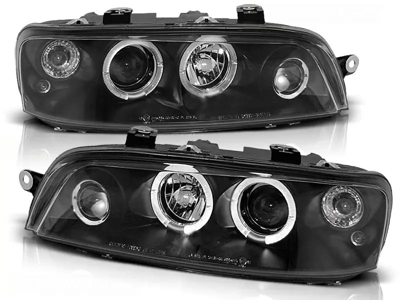 Headlights Fiat Punto 2 99-03 Angel Eyes Black