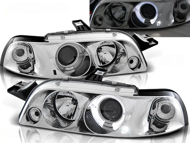 Headlights Fiat Punto 93-99 Angel Eyes Chrome