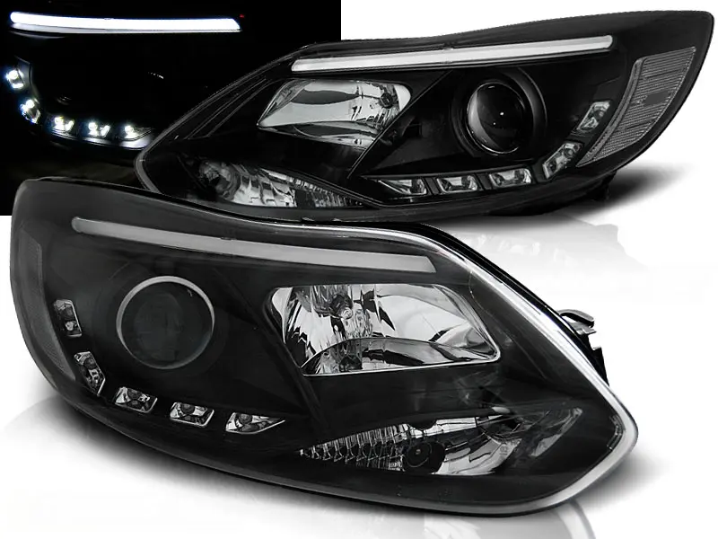 Headlights Ford Focus 3 11-14 Tube Light Black