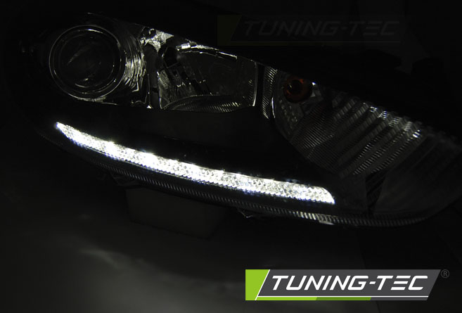 Headlights Ford Fiesta MK7 13-16 DRL LED Chrome – náhľad 2
