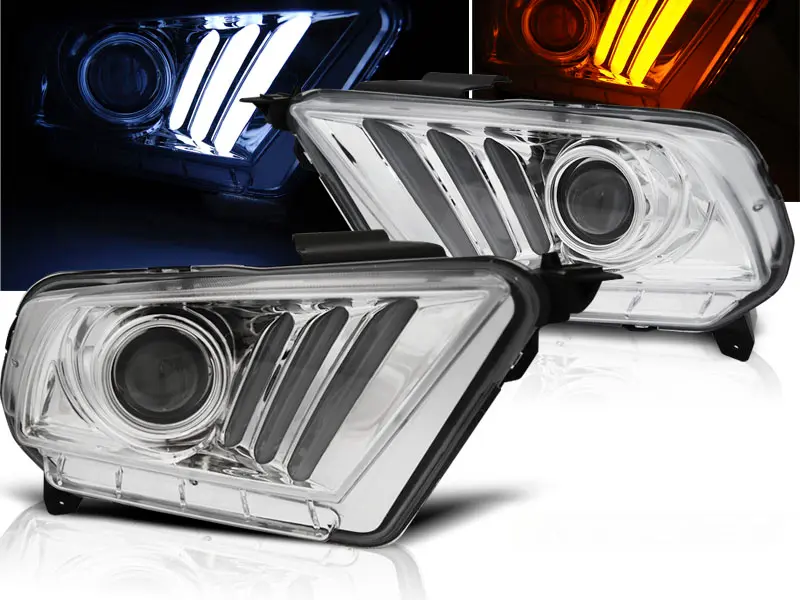Headlights Ford Mustang 5 10-13 Tube Light Chrome
