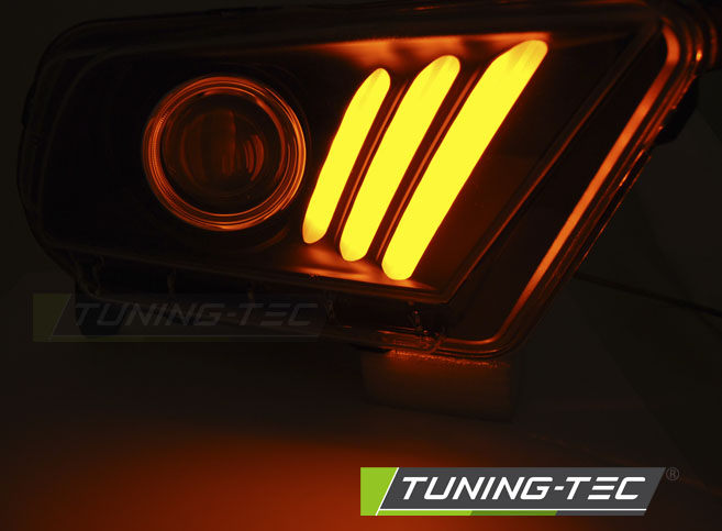 Headlights Ford Mustang 5 10-13 Tube Light Black – náhľad 4