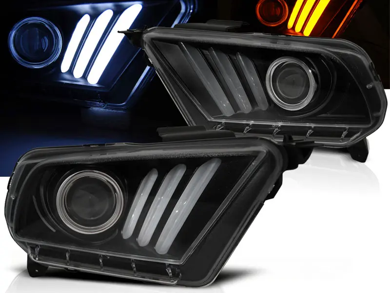 Headlights Ford Mustang 5 10-13 Tube Light Black