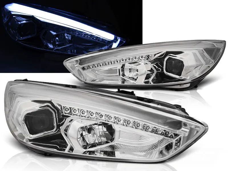 Headlights Ford Focus 3 15-18 DRL Chrome