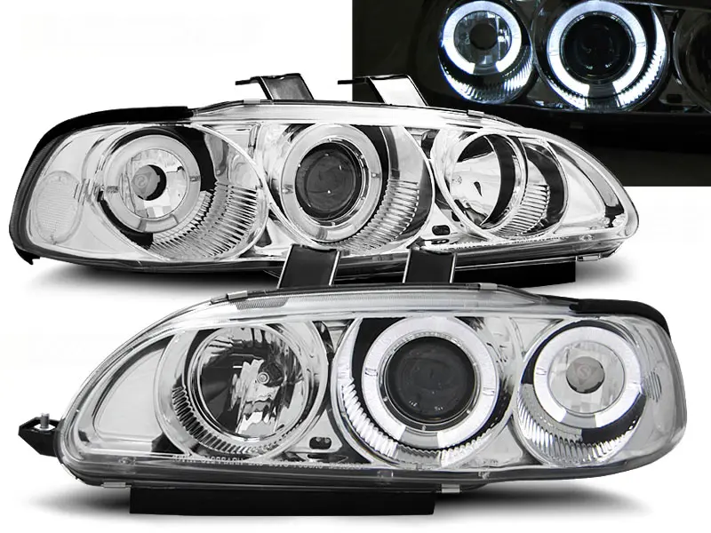 Headlights Honda Civic 91-95 2D/3D Angel Eyes Chrome