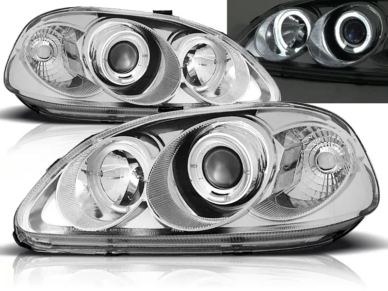 Headlights Honda Civic 95-99 Angel Eyes Chrome