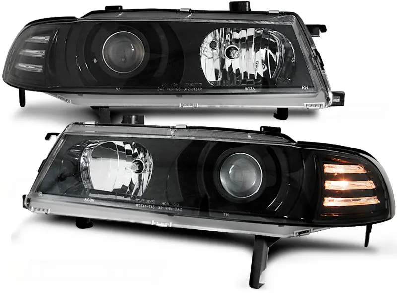 Headlights Honda Prelude 92-97 Angel Eyes Black