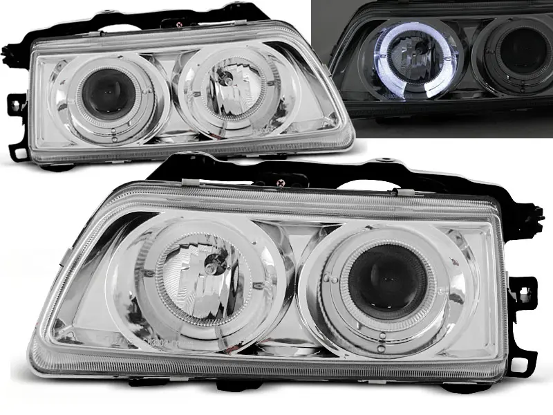 Headlights Honda CRX 87-89 Angel Eyes Chrome