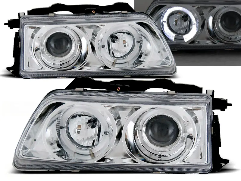 Headlights Honda CRX 90-92 Angel Eyes Chrome