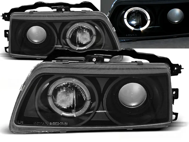 Headlights Honda CRX 87-89 Angel Eyes Black