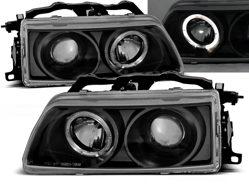 Headlights Honda CRX 90-92 Angel Eyes Black