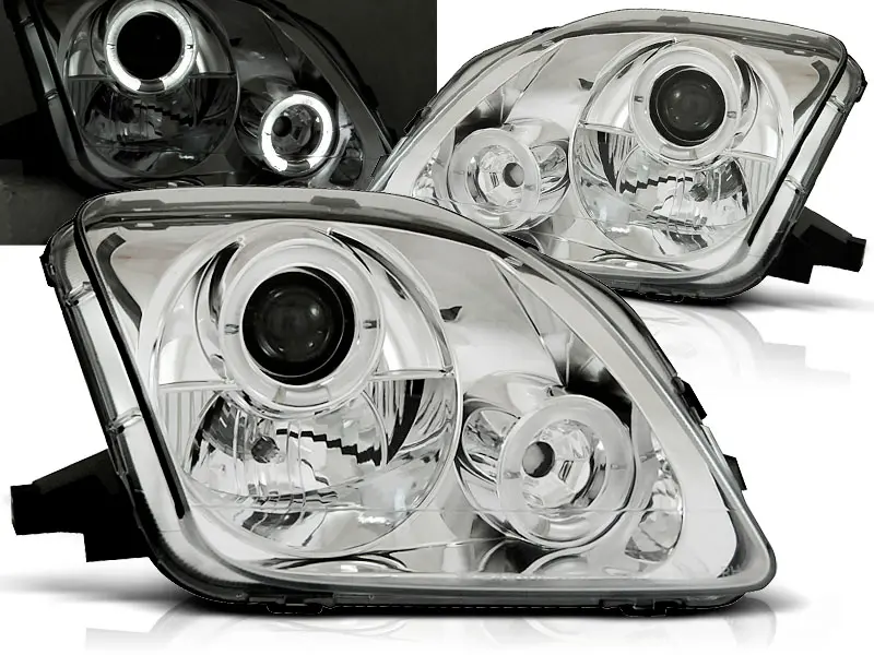 Headlights Honda Prelude 97-01 Angel Eyes Chrome