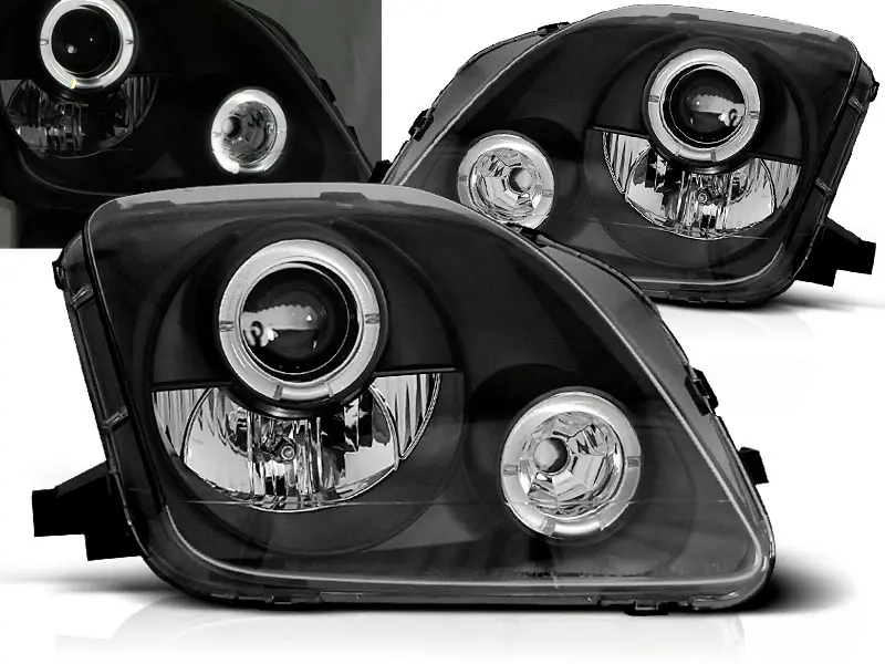 Headlights Honda Prelude 97-01 Angel Eyes Black