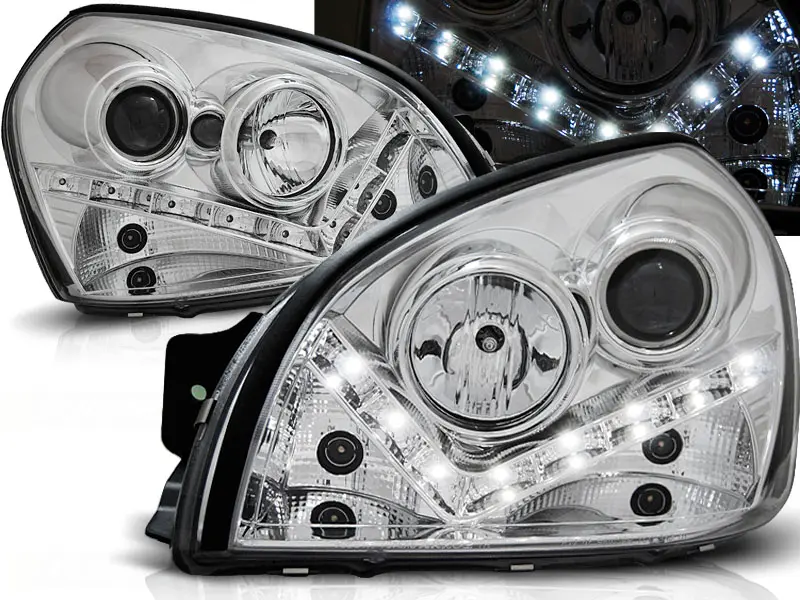 Headlights Hyundai Tucson 04-10 Devil Eyes Chrome