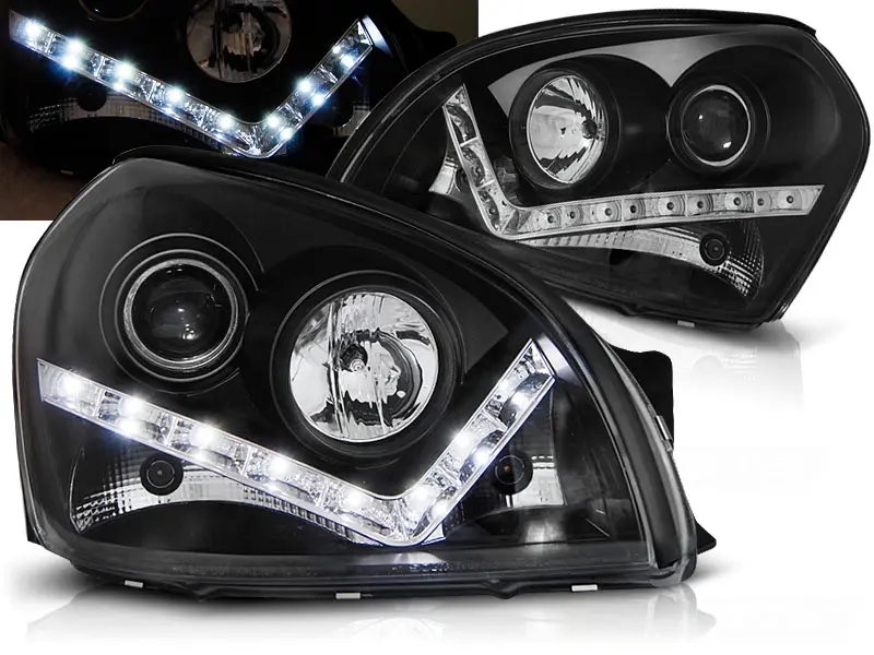 Headlights Hyundai Tucson 04-10 Devil Eyes Black