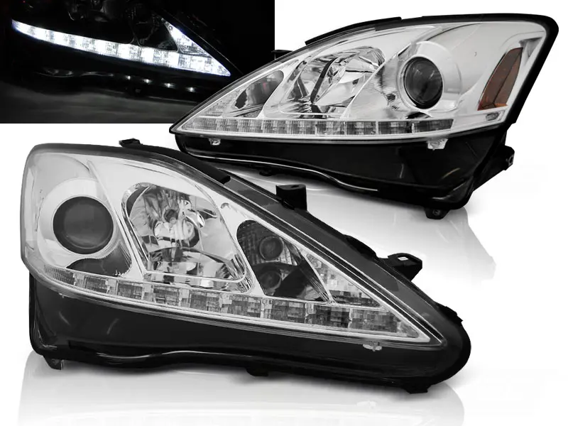 Headlights Lexus IS 06-13 DRL Chrome