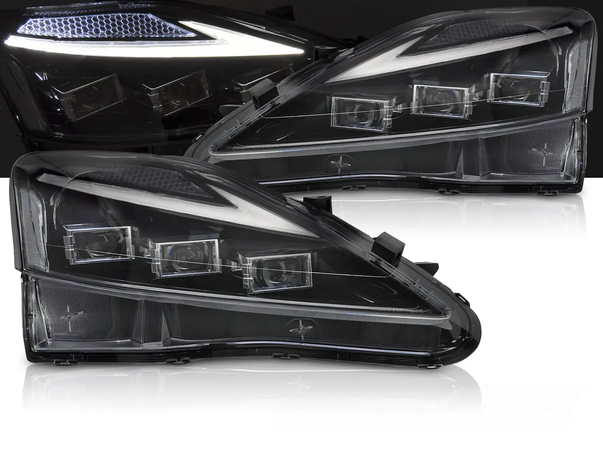 Headlights Lexus IS 06-13 WL Full LED Black