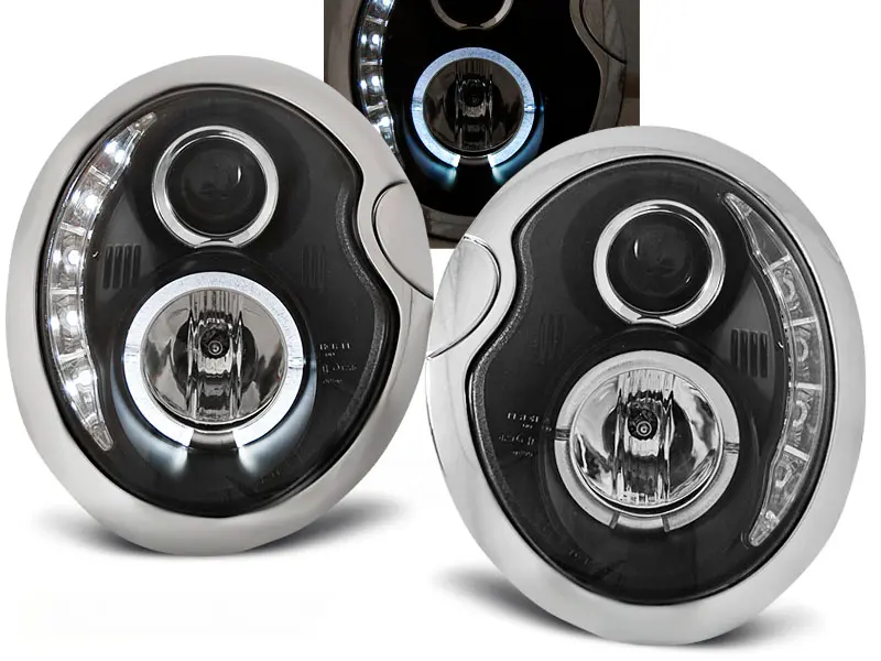 Headlights Mini Cooper 01-06 Devil Eyes Black