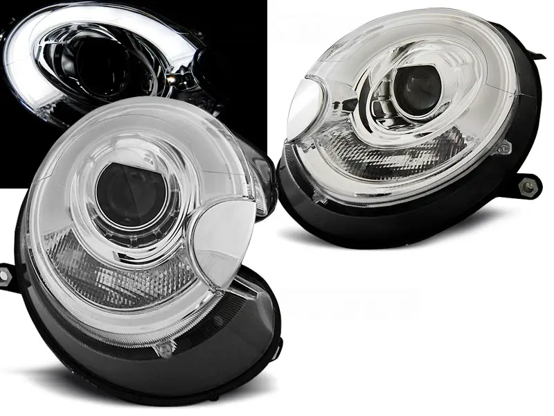 Headlights Mini Cooper 06-14 Tube Light Chrome