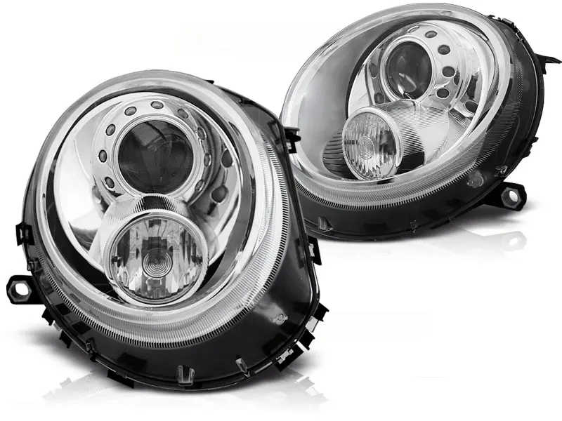 Headlights Mini Cooper 06-14 Angel Eyes Chrome