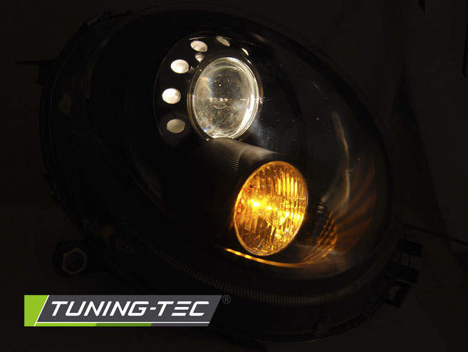 Headlights Mini Cooper 06-14 Angel Eyes Black – náhľad 2