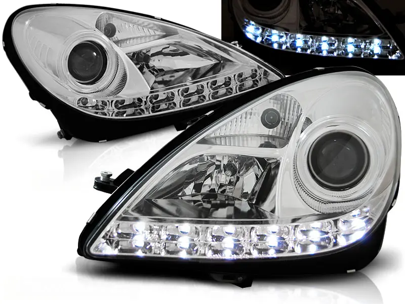 Predné svetlá Mercedes R171 SLK 04-11 Devil Eyes Chrome