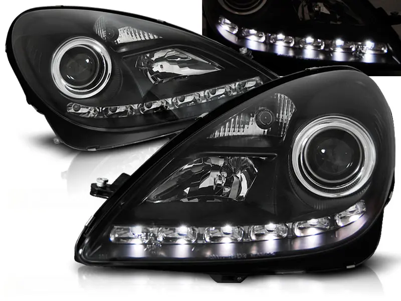 Predné svetlá Mercedes R171 SLK 04-11 Devil Eyes Black