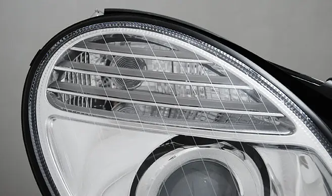 Headlights Mercedes E W211 02-06 D2S/H7 Chrome – náhľad 2