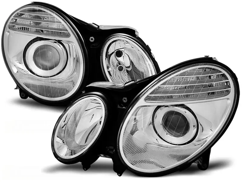 Headlights Mercedes E W211 02-06 D2S/H7 Chrome