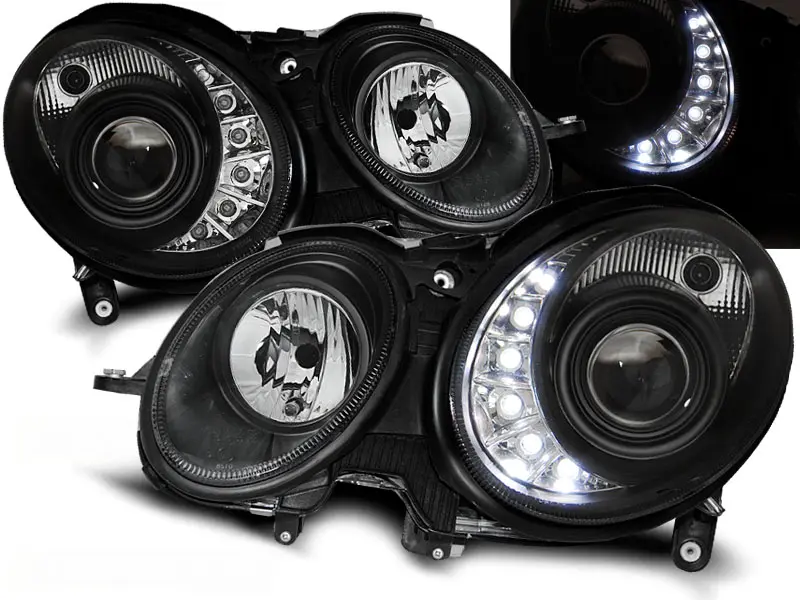 Headlights Mercedes E W211 02-06 Devil Eyes Black