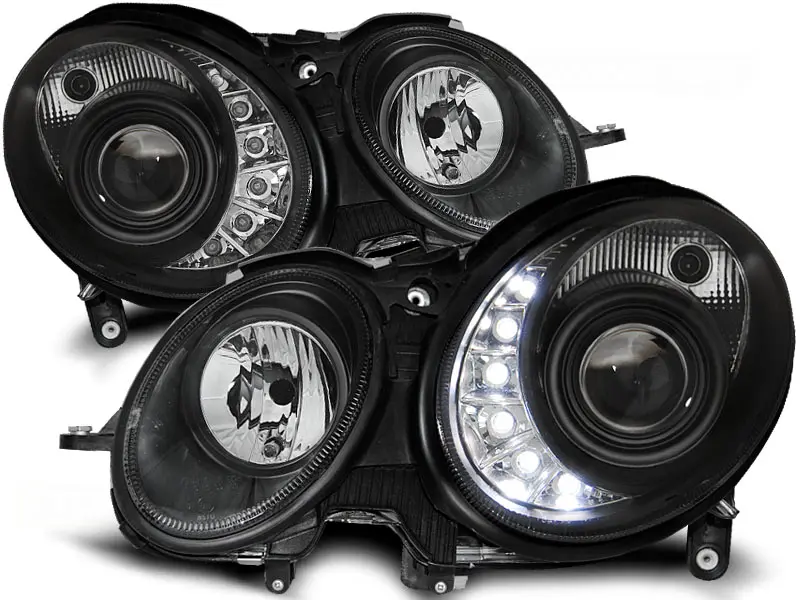 Headlights Mercedes E W211 06-09 Devil Eyes Black