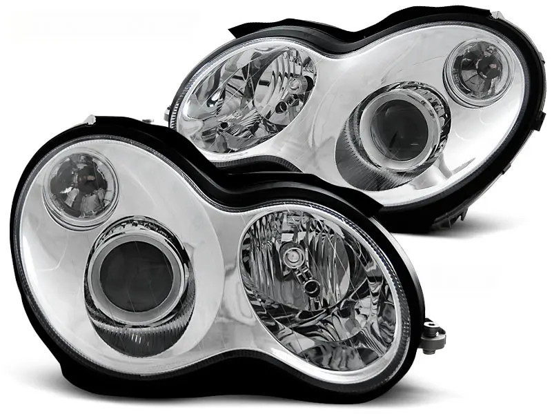 Headlights Mercedes W203 C-Class 00-04 Chrome