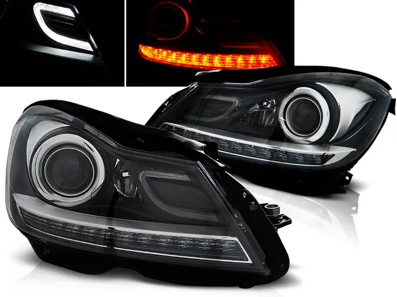 Headlights Mercedes W204 11-14 Black