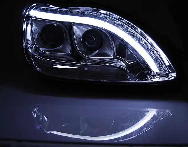 Headlights Mercedes S W220 98-05 Tube Light Chrome – náhľad 2
